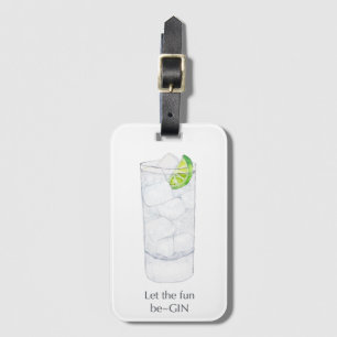 Gin Cocktail Luggage Tag Bagagebricka