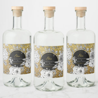 Gin Dotted bottle Spritflaskor Etikett
