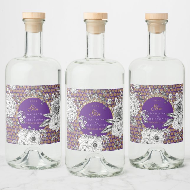 Gin Dotted bottle Spritflaskor Etikett (Flaskor)
