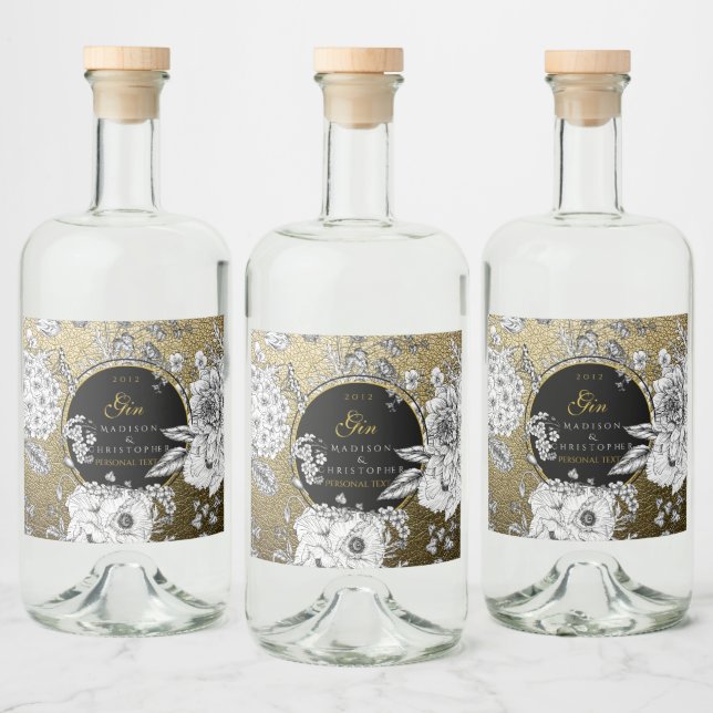 Gin Dotted bottle Spritflaskor Etikett (Flaskor)