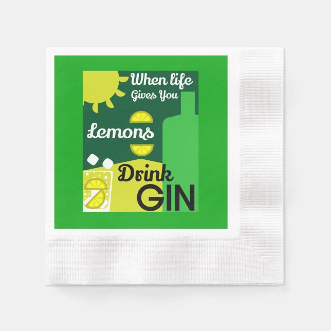 Gin-drickare | Älskar Gin | Hemdekor | Barer som s Pappersservett (Framsidan)