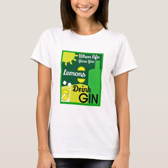 Gin-drickare | Älskar Gin | Hemdekor | Barer som s T Shirt (Framsida)