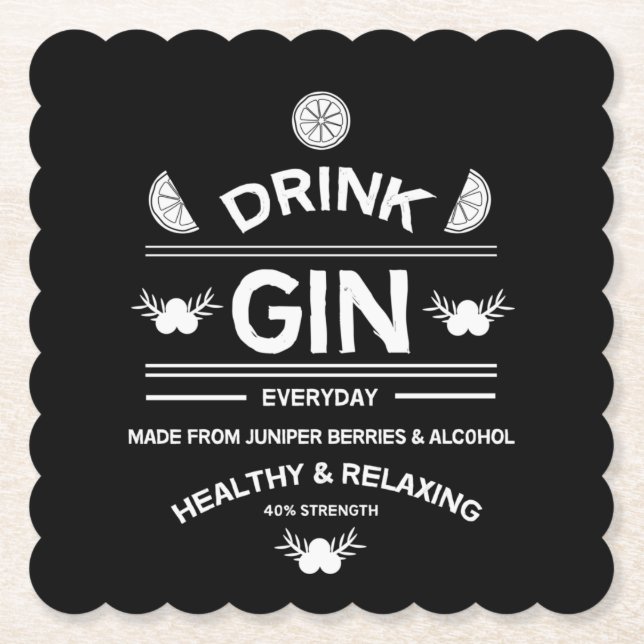 Gin-drickare | Älskar Gin | Hemdekor | Barer som s Underlägg Papper (Framsida)