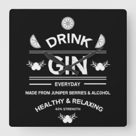 Gin Drinkers | Kärlek Gin | Hemdekret | Pub Servin Fyrkantig Klocka
