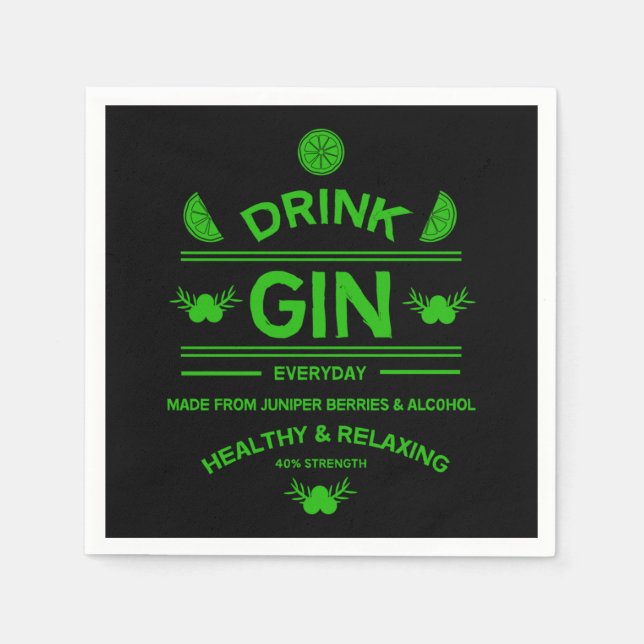 Gin Drinkers | Kärlek Gin | Hemdekret | Pub Servin Pappersservett (Framsidan)