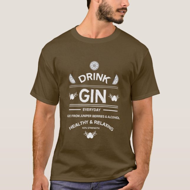 Gin Drinkers | Kärlek Gin | Hemdekret | Pub Servin T Shirt (Framsida)