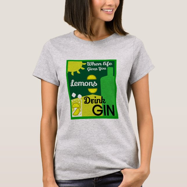 Gin Drinkers | Kärlek Gin | Hemdekret | Pub Servin T Shirt (Framsida)