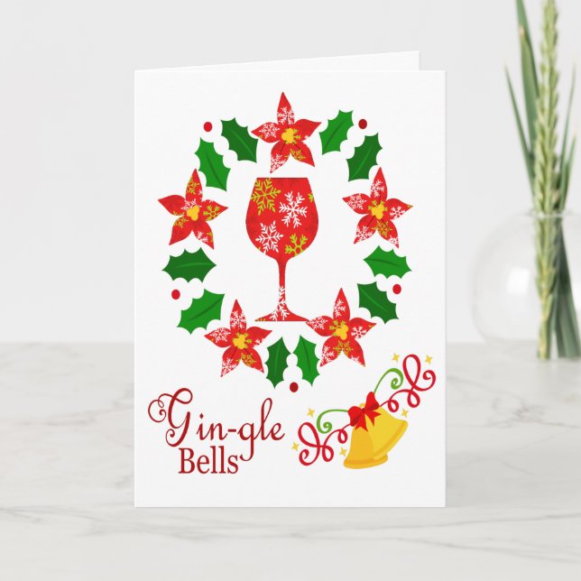 Gin-gle Bells Jul Kort (Framsida)