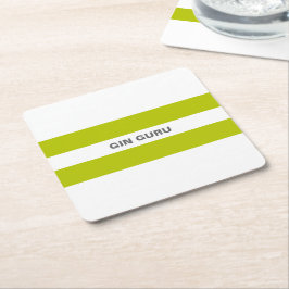 Gin Guru Gin Gin Guru, modern Lime Green Rand Underlägg Papper Kvadrat