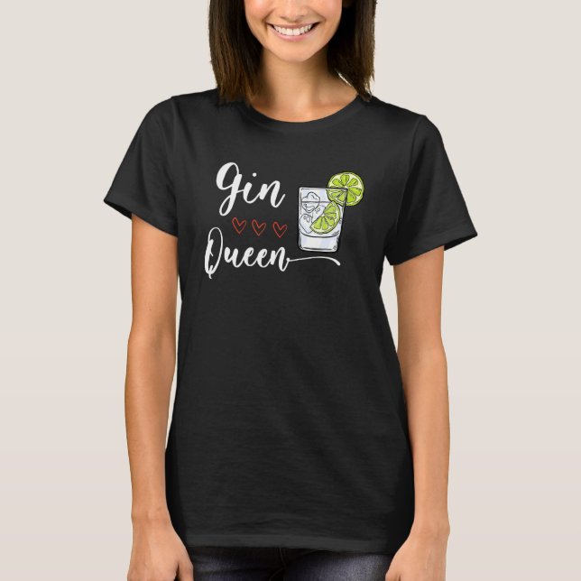 Gin Heart Queen lät kvällarna bli För manar Wom T Shirt (Framsida)
