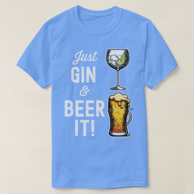 Gin och Beer är en rolig design T Shirt (Design framsida)