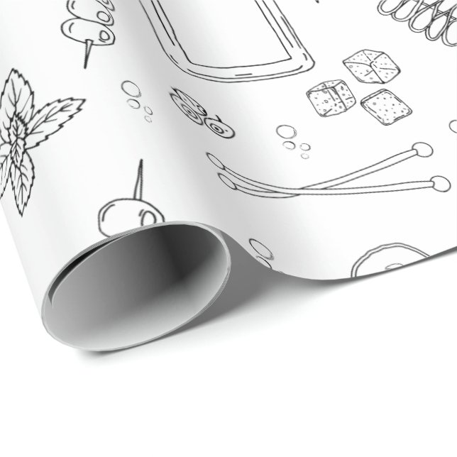 Gin och Tonic Gin Dryckare Cocktailfest Presentpapper (Rullad Hörn)