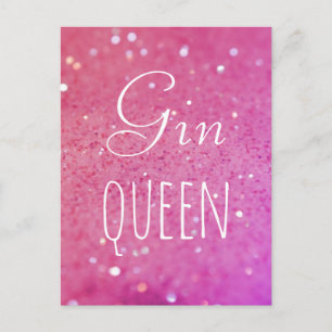 Gin Queen Rosa Bokeh Postcard Vykort
