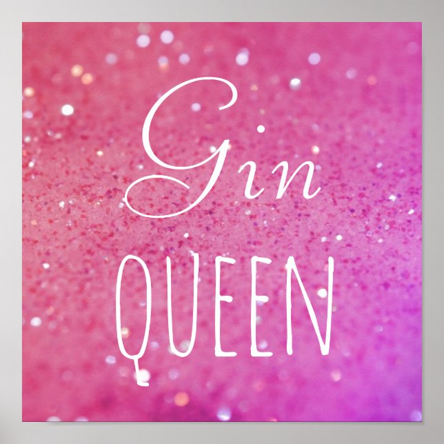 Gin Queen Rosa Bokeh Poster (Framsidan)