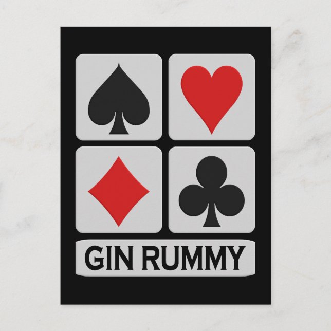 Gin Rummy-vykort Vykort (Framsida)