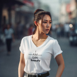 Gin Sanity Dam V Nacke T-Shirt