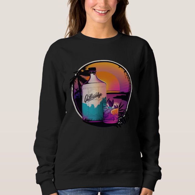 Gin Synthwave 80s Retrowave Aesthetic T Shirt (Framsida)