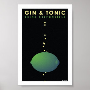 Gin & Tonic (4" x 6" kortet) Poster