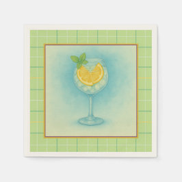 Gin & Tonic Cocktail Napkin - Mint Play Pappersservett
