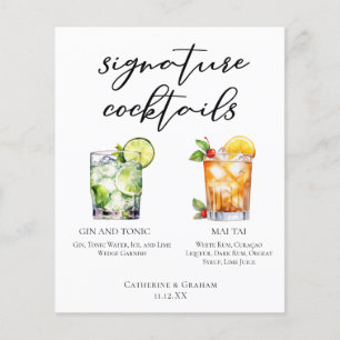 Gin & Tonic Mai Tai Namnteckning Cocktails Menu
