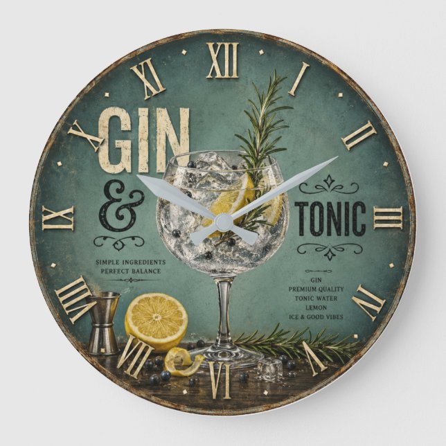 Gin & Tonic Stor Klocka (Framsida)