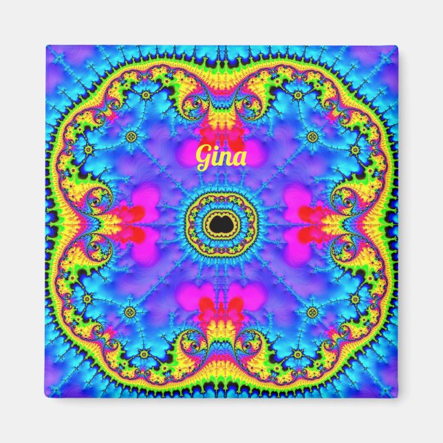 GINA ~ 3D Fractal Design Fluoro Shades Magnet (Framsidan)