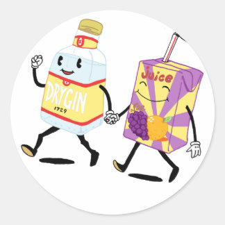 Gina och Juice Runt Klistermärke