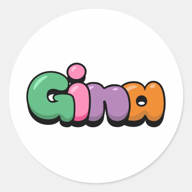 Gina Runt Klistermärke (Framsida)