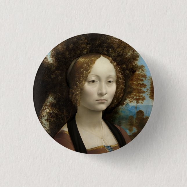 Ginevra de' Benci av Leonardo Da Vinci Knapp (Framsida)