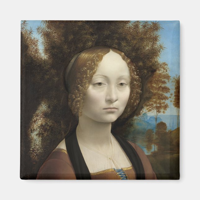 Ginevra de' Benci av Leonardo Da Vinci Magnet (Framsidan)