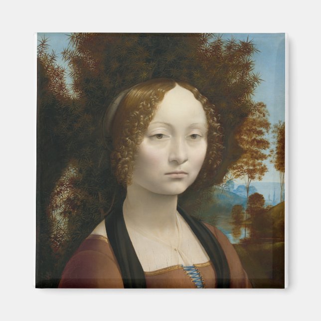 Ginevra de Benci av Leonardo da Vinci Magnet (Framsidan)
