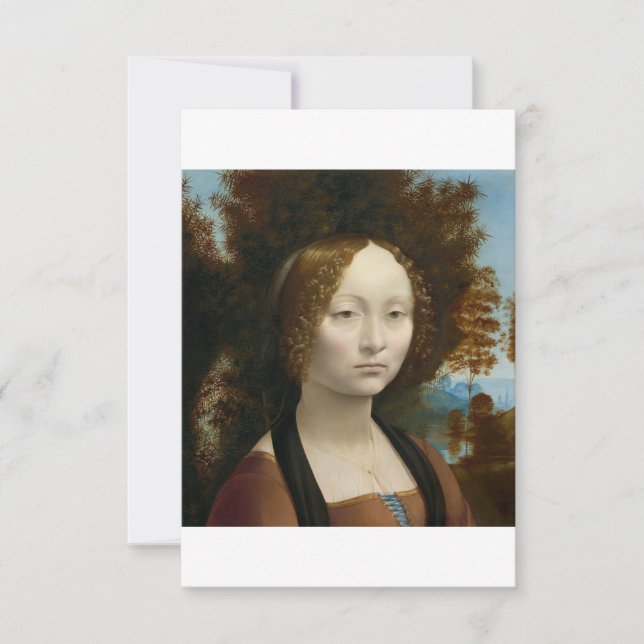 Ginevra de Benci av Leonardo da Vinci Tack Kort (Framsida)