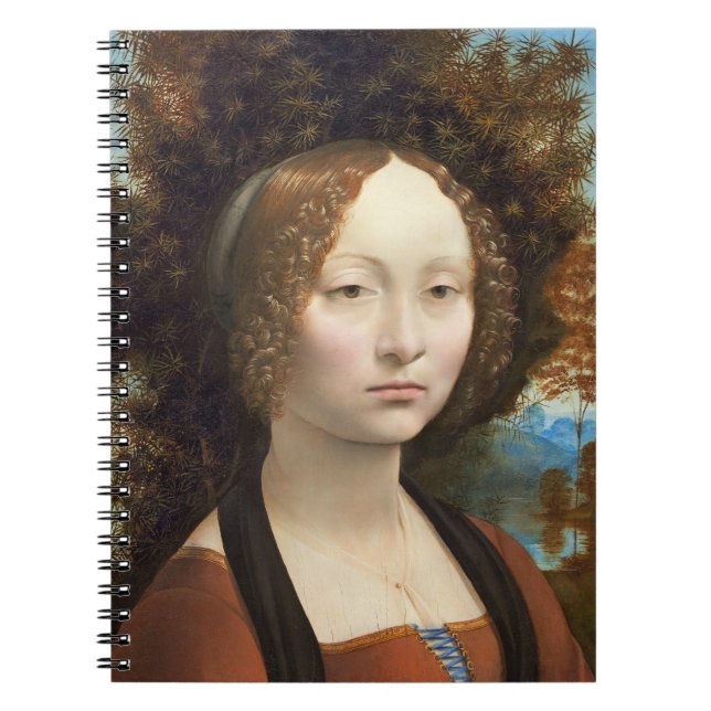 Ginevra de Benci, C. 1474 - 78 Anteckningsbok Med Spiral (Framsidan)