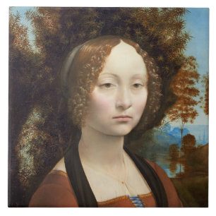 Ginevra de Benci, C. 1474 - 78 Kakelplatta