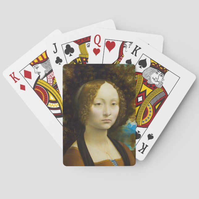 Ginevra de'Benci av Leonardo da Vinci Casinokort (Baksidan)