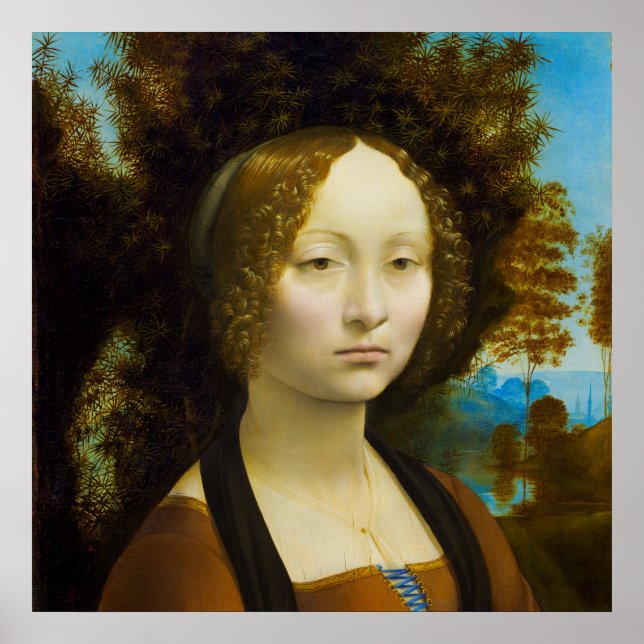 Ginevra de'Benci av Leonardo da Vinci Poster (Framsidan)