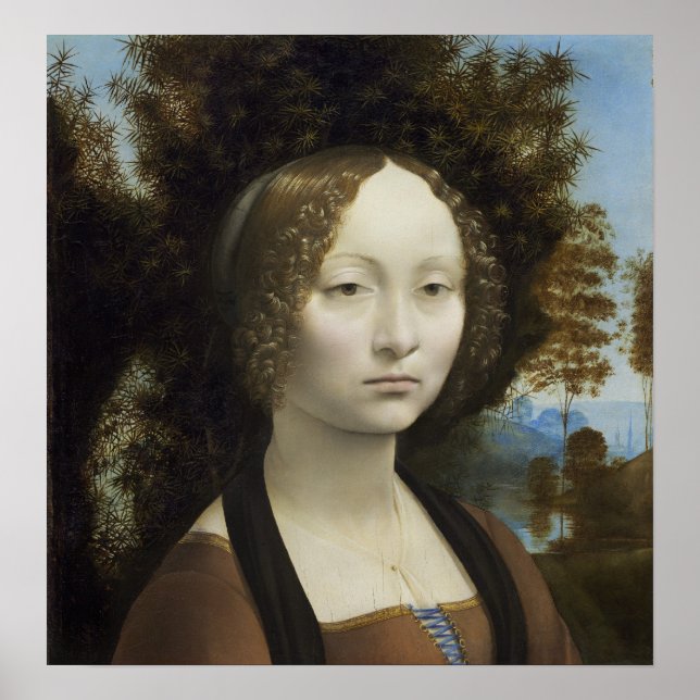 Ginevra de'Benci av Leonardo da Vinci Poster (Framsidan)