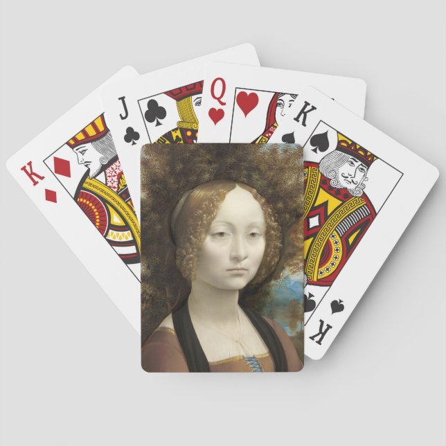 Ginevra de'Benci Leonardo da Vinci Casinokort (Baksidan)