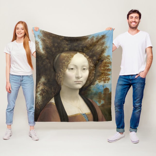 Ginevra de'Benci Leonardo da Vinci Fleecefilt (På plats)