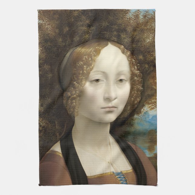 Ginevra de'Benci Leonardo da Vinci Kökshandduk (Vertikal)