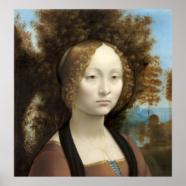 Ginevra de'Benci Leonardo da Vinci Poster (Framsidan)