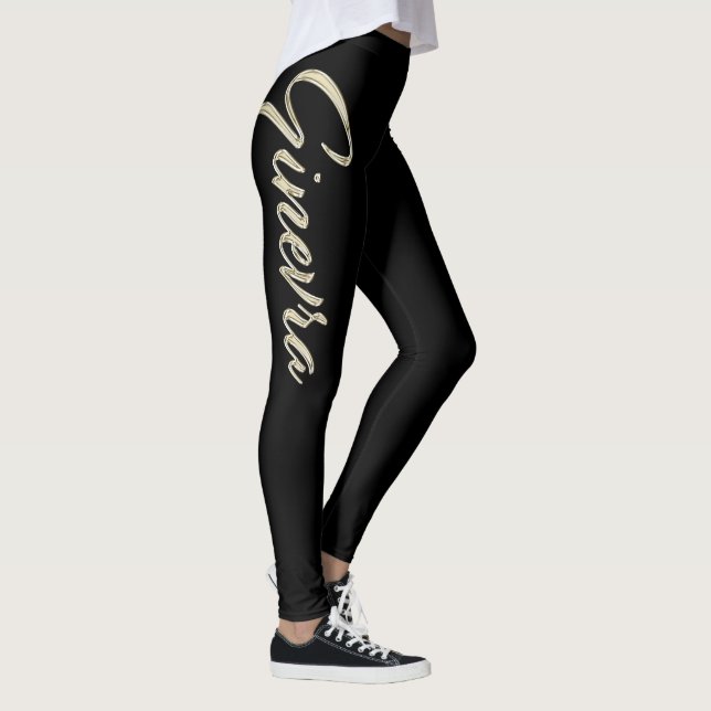 Ginevra white gold Handwriting Hose Leggings (Höger)