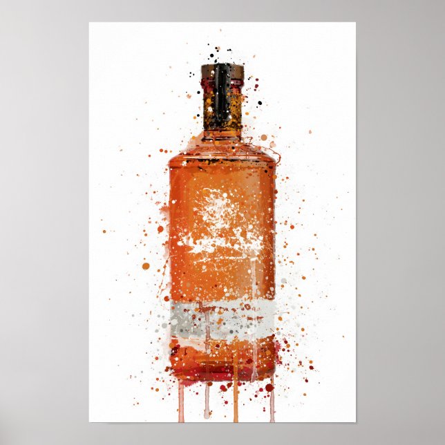 Ginflask Väggkonsttryck 'Blood Orange' Poster (Framsidan)