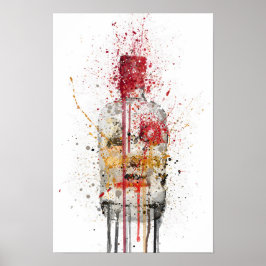 Ginflask Väggkonsttryck 'Crimson' Poster