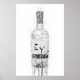 Ginflaskakonsttryck 'Grå marmor' Poster