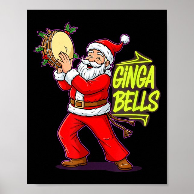 Ginga Bells Santa Brazilian Party Holiday Christma Poster (Framsidan)