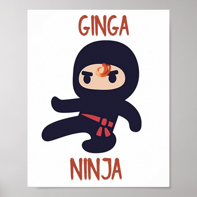 Ginga Ninja Poster Rödhårig Funny Wall (Framsidan)