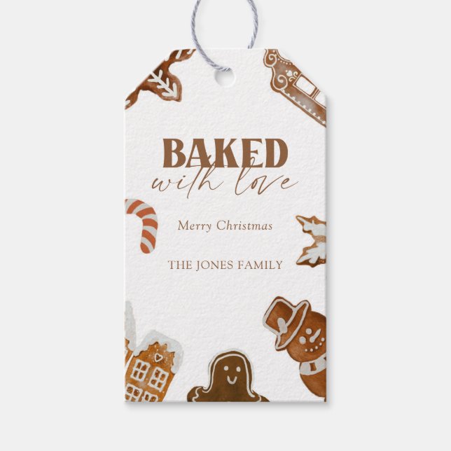 Gingbrådstavla med kärlek julklappsmärke presentetikett (Framsidan)