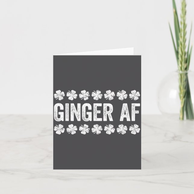 Ginger Af Shirt Irish Men Women St Patricks Day  Kort (Framsida)