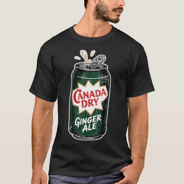 Ginger Ale Soda Can vintage T Shirt (Framsida)